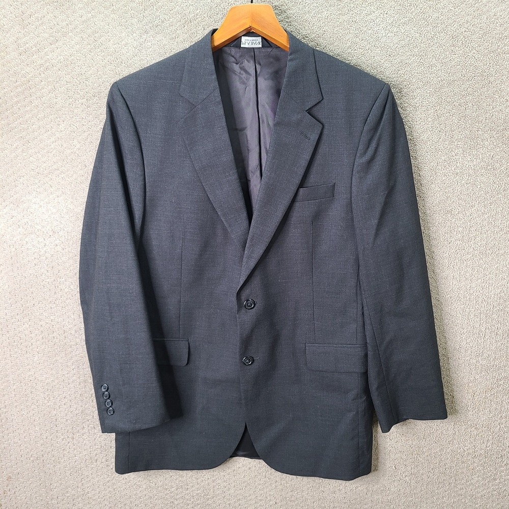 Jos A Bank Jacket Mens 41L Charcoal Gray Blazer Wool Two Button Suit Coat Office